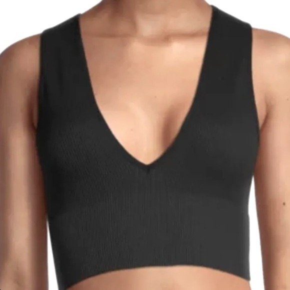 ARIZONA BODY black Seamless Ribbed V-Neck Brami top size L NWOT - Picture 4 of 6